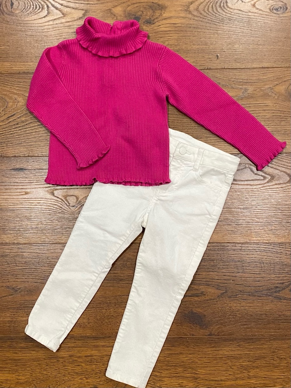 Gymboree Girls Vintage Very Berry Ribbed Ruffled Turtleneck Sweater Size 3T - Picture 8 of 9